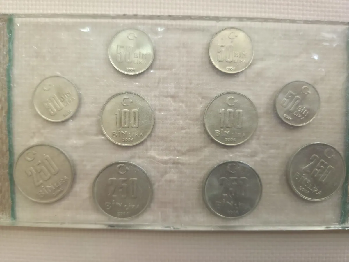 2004 yılı Türkiye Cumhuriyeti Madeni Para Seti Epoksi Antika Tasarım 2