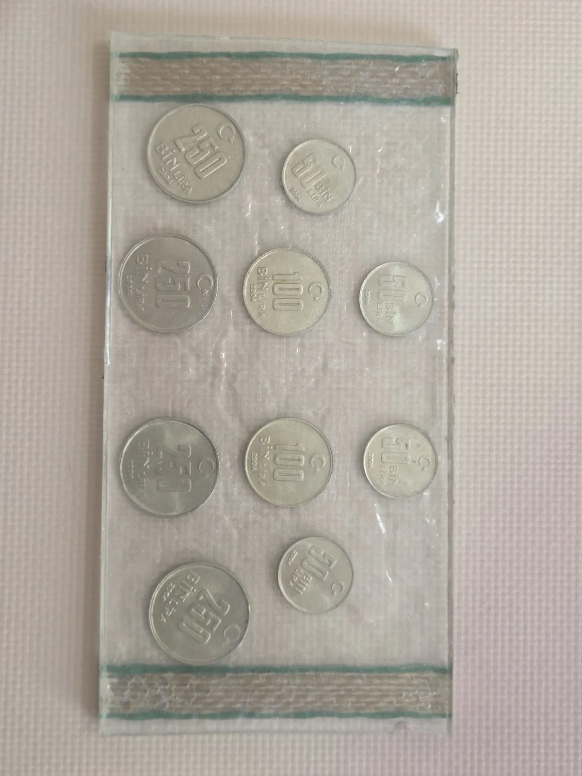 2004 yılı Türkiye Cumhuriyeti Madeni Para Seti Epoksi Antika Tasarım 4