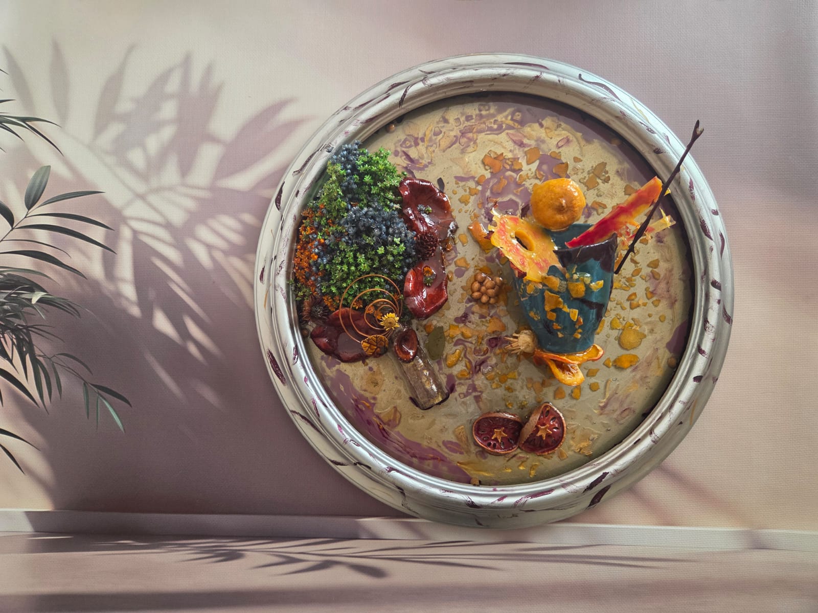 Reçine Sanat Tabak - Renkli Doğa